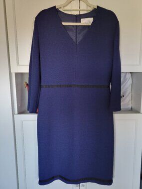 BOSS  Hemio Textured Sheath Ink Blue  Dress. In like new condition!